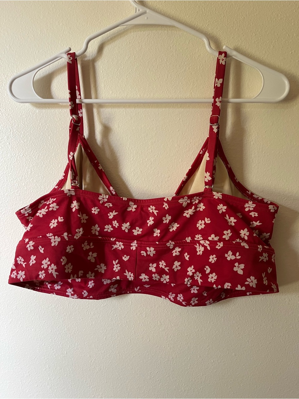 Red Floral Tie-Front Bikini Top - Picture 2 of 3